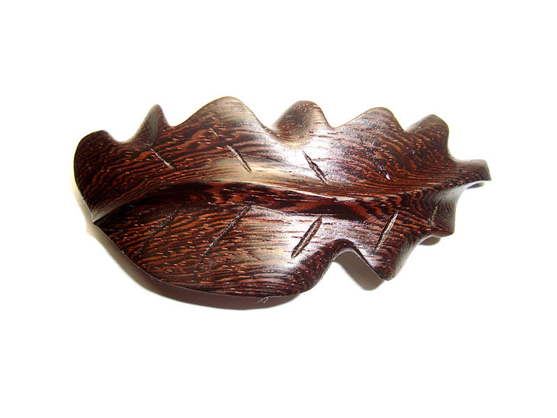 _0158_Dřevěná spona - dubový list - wenge